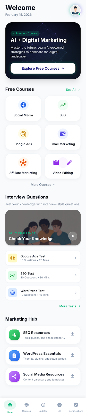 AI Marketing App Screens